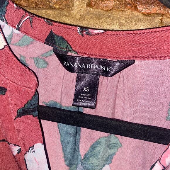 Talbots Rust Floral Long Sleeve Split Neck Liquid Knit Top Women's Size XS - Picture 4 of 7